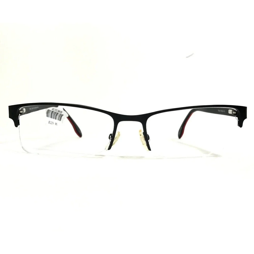 Robert Mitchel XL Eyeglasses Frames RMXL6001 BK Rectangular Half Rim 59-18-150